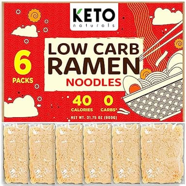 Keto Noodles Low Calorie Noodle (6 Packs) Healthy Keto Ramen Noodle Low Carb Gluten Free (5.3 Oz/Pack) Shirataki Noodles makes healthy meals