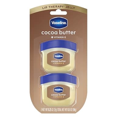 Vaseline Lip Balm Mini 2 ct Cocoa Butter For Dry Cracked Skin Hydrating Lip Balm 0.5 oz