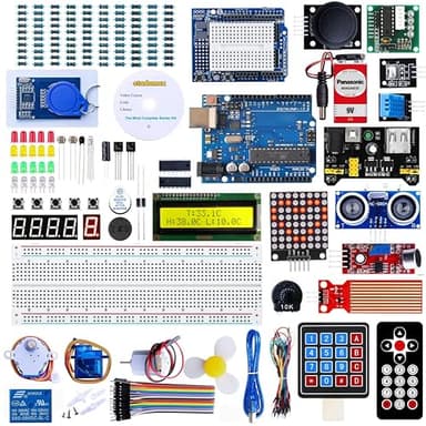 UNO R3 Kit Mega328 Tutorial Compatible with Arduino IDE 40 in 1 Electronics Circuit Breadboard Engineering Kit for Students and Engineers, 720P Video Courses and Online Technical Support for Beginners