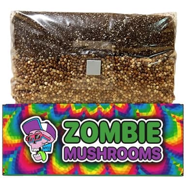 All‑in‑One Mushroom Grow Bag Kit – Sterilized Grain & CVG Substrate with Self‑Healing Injection Port – Beginner‑Friendly Mushroom Growing Kit to Grow Mushrooms at Home, 5 lb Mega Bag (1 Bag)