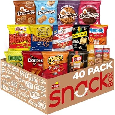 Frito-Lay Ultimate Snack Care Package, Variety Assortment of Chips, Cookies, Crackers & More, 3.39 Pounds, (Pack of 40)