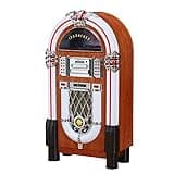 Arkrocket Taurus II Mid-Size Jukebox Entertainment Center Bluetooth Vinyl Record Player Turntable CD Player Radio SD USB Player (Maple)…