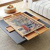 ENERIDIO Wooden Puzzle Table with 6 Drawers and Cover, Adult Portable Puzzle Board, 34 "x 26" Jigsaw Puzzle Table, Used for Puzzle Storage and Sorting, can Hold 1500 Pieces