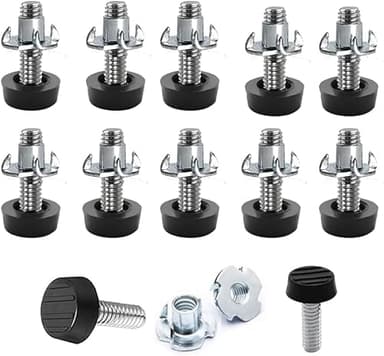 1/4" Thread Furniture Feet Levelers - 20 Pack Adjustable Leveling Feet with Threaded Insert for Desk, Chairs, Table, Cabinets, Stool Legs (1/4)