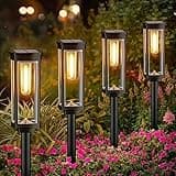 BITPOTT Bright Solar Pathway Lights Outdoor, 8 Pack Solar Powered Garden Lights Waterproof IP65, Auto On/Off Outdoor Light for Lawn Patio Walkway Driveway Decor Landscape Lighting