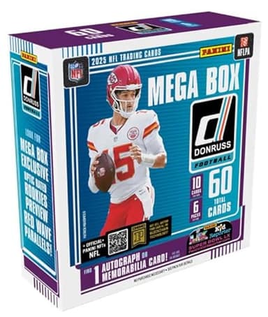 2025 Donruss Football Trading Cards Mega Box (60 Cards) (Downtown)