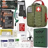 EVERLIT Advanced Emergency Trauma Kit, CAT GEN-7 Tourniquet Mil-Spec Nylon Laser Cut Pouch with 36" Splint, Military Combat Tactical IFAK for First Aid Response Bleeding Control (OD Green)