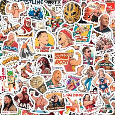 100Pcs Wrestling Stickers Pack – Fighter Vinyl Decals, Water Bottle, Laptop – Waterproof Wrestler Stickers for Scrapbooking