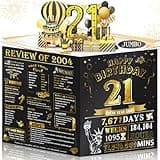 Aiunmiol 21st Birthday Card for Son Grandson, Jumbo 3D Pop Up 21st Birthday Cards for Boy Girl, Happy 21 Year Old Her Him Daughter Funny Bday Gifts, Review of 2004, Black Gold