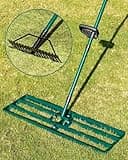 JivaJot Lawn Leveling Rake 33x10'' with Bow Rake 17'', Yard Leveling Rake with 78'' Back-Saving Adjustable Handle, Stainless Steel Lawn Leveler Tool for Garden, Backyard, Farm, Golf Course