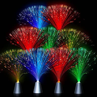 Patelai Fiber Optic Lamp Lighting Bulk 13.5" Color Changing Crystal Base with 7 Colors Table Centerpiece Atmosphere Decor for Glow in The Dark Favors Supplies Valentines Day Wedding Decorations