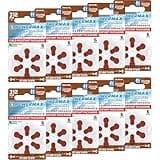 Powermax Size 312 Hearing Aid Batteries, 60 Count Long-Lasting Battery Pack, Brown Long Tab for Easy Change