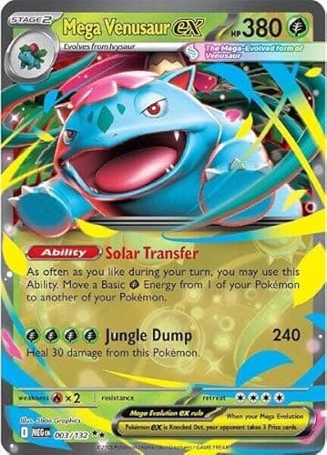 Pokemon - Mega Venusaur ex - 003/132 - ME01: Mega Evolution (MEG) - Double Rare - Single Card