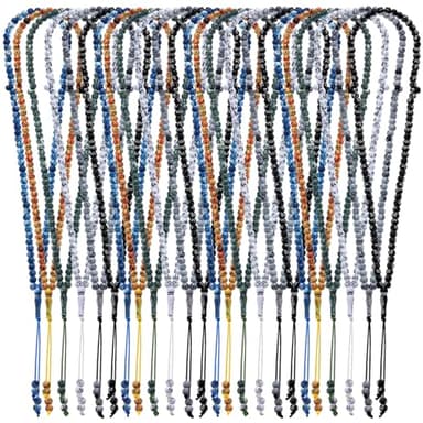 Ferreve 24 Pcs Eid Tasbih Prayer Beads 99 Tasbeeh for Muslim Worry Beads with Misbaha Islamic Allah for Men Women Islamic Religion Ramadan Gifts Festival Decoration