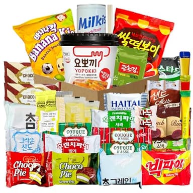 Korean Snack Box 38 Count - Variety of Individually Wrapped Korean Snacks with Chips, Sweets and Tteokbokki for Kids, Children, College Students and Adults. Gift Box for K-Food Lovers - Journey of Korea