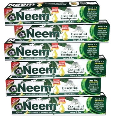 NEEM ESSENTIAL TOOTHPASTE New 5 in 1 Formula 6 Pack