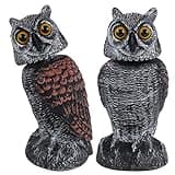 Hausse 2 Pack Bird Scarecrow Fake Owl Decoy Sculpture, Rotating Head Plastic Owl Bird Deterrents, 10.6 Inch Height Nature Enemy Horned Pest Repellent for Outdoor Garden Yard