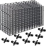 6 Pcs Aquarium Fish Tank Divider Plastic Egg Crate Aquarium Filter Bottom Tray Grid Isolation Board Partition Net Pane Separator for Mixed Breeding Light Diffuser,8 Pcs Sucker Clips Suction Cups,Black
