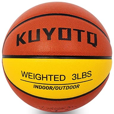 KUYOTQ 3LBS 29.5" Weighted Training Basketball Size 7 Composite Indoor Outdoor Heavy Training Basketball 29.5" for Improving Ball Handling Dribbling Passing and Rebounding Skill