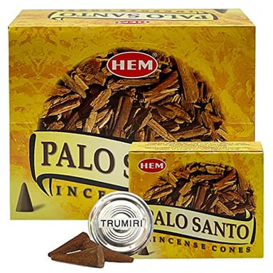 Palo Santo Incense Cones and Burner Holder Bundle from Hem Incense Trumiri for Smudging and Aroma