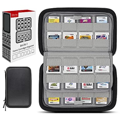 sisma 64 DS 3DS Switch Game Case Compatible with Nintendo Game Cartridges, Cards Holder Organizer Home & Travel Safekeeping Storage Case Carrying Bag