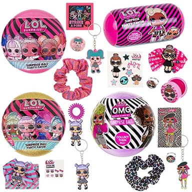 L.O.L. Surprise! 4-Pack Novelty Assortment Balls Value Pack - OMG Birthday Party Favors & Accessories for Girls