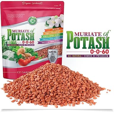 Muriate of Potash 0-0-60 Fertilizer Made in USA - MOP Potassium Plant Food for Indoor/Outdoor Plants, Flower Gardens, Fruit and Vegetable Gardens, Holistic Herbs, Trees and Green Lawns!
