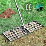 REAPALOT Lawn Leveling Rake, Lawn Leveler with Stainless Steel Long Handle, Heavy Duty Yard Level Tool for Leveling Soil, Sand Or Dirt Surfaces, Gardening Gloves Gift Included (30x10in)