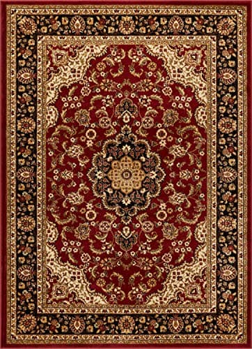 Well Woven Barclay Collection Medallion Kashan Red 5x7 (5'3" x 7'3") Area Rugs - Stain & Fade Resistant - Perfect Red Rug for Living Room, Bedroom, or Dining Room