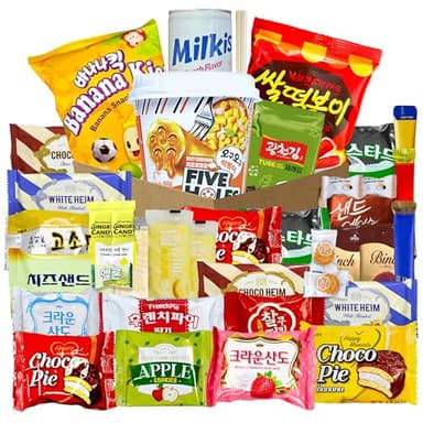 Korean Snack Box 38 Count - Variety of Individually Wrapped Korean Snacks with Chips, Sweets and Tteokbokki for Kids, Children, College Students and Adults. Gift Box for K-Food Lovers - Journey of Korea