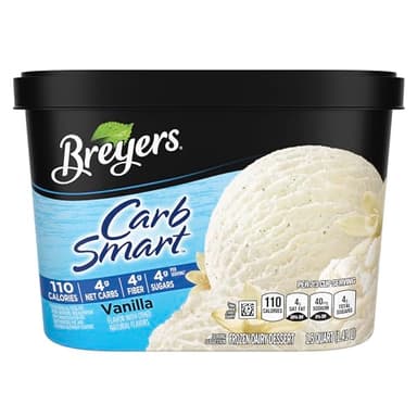 Breyers CarbSmart Frozen Dairy Dessert, Vanilla Ice Cream Alternative, Made with Sustainably-Farmed Vanilla 48 oz