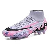 Goysemsty Soccer Cleats for Mens Womens Turf Soccer Shoes Indoor Youth Footall Cleats High Ankle TF AG FG Football Boots Wide Training Sneaker