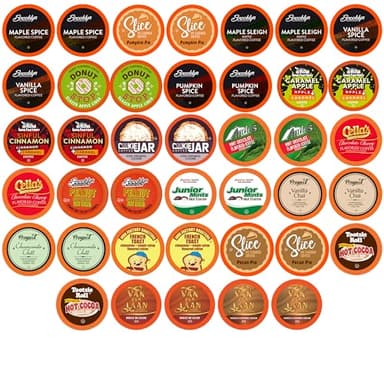 Two Rivers Coffee Single Serve Sampler Pack for Keurig K-Cup Brewers, Assorted Fall Flavors(Coffee, Cocoa, Tea), 40 Count