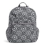 Vera Bradley Women's Cotton XL Campus Backpack, Charcoal Medallion, One Size