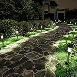 SOLPEX 16 Pack Solar Outdoor Lights Pathway, Stainless Steel Solar Lights Outdoor Waterproof,LED Landscape Lighting Walkway for Landscape/Patio/Lawn/Yard/Driveway-Cold White