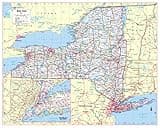 Cool Owl Maps New York State Wall Map Poster Rolled 24"Wx30"H (Laminated)