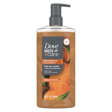 DOVE MEN + CARE Body Wash Sandalwood & Cardamom Oil Plant-Based Moisturizing Body Wash for Men, 26oz
