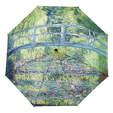 Galleria Monet Japanese Bridge Auto-Open/Close Rain Folding Umbrella
