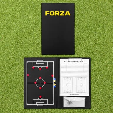 FORZA Magnetic Soccer Tactics Folder - Black | Portable & Professional Soccer Coaches Clipboard for Strategy Planning & Analysis