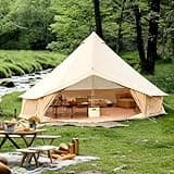 YOLENY 4-Season Bell Tent, Waterproof Yurt Tents with Stove Jack & Removable Zipped Floor, Spacious Glamping Tent for Family Camping & Outdoor Parties 13FT, Holds up to 4-8 People