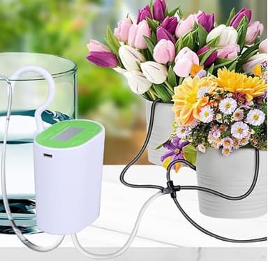 Automatic Plant Watering System with Timer, DIY Drip Irrigation Kit for Indoor & Outdoor Plants, Vacation Self Watering System for Garden, Potted Plants, Greenhouse