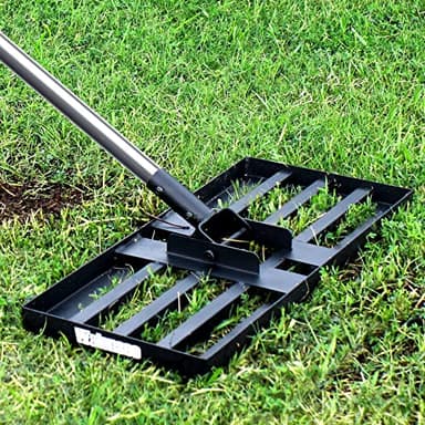 Walensee Lawn Leveling Rake, Levelawn Tool, Heavy Duty Effort Saving Lawn Level Tool, Steel Handle Lawn Leveler for Yard Garden Golf Course , Ease Level Soil Sand Dirt Surfaces, 6.5FT 17"x10"