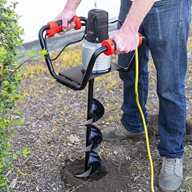 XtremepowerUS 1500W Electric Post Hole Digger Earth Auger Dig Hole Fence Post Hole Digging, Tree Planting with 6" Digging Auger Bit Set, 3/4" Shaft