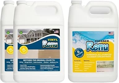 Vinyl Renu Premium Siding Restorer – Lasts 10+ Yrs.| Restores Original Color & Beauty To All Siding Types - Vinyl, Hardie Board, Aluminum | Immediate Results | Rejuvenates & Protects Siding, Garage