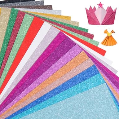 20 Colors 40 Sheets Glitter Cardstock,Cardstock Paper,Premium Sparkly Cricut Cardstocks,A5 Glitter Paper for Arts Crafts,Card Making, Scrapbook Supplies for DIY Project