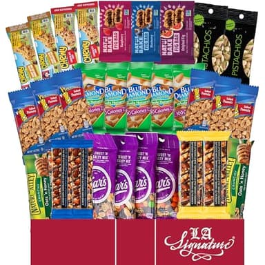Ultimate Healthy Care Package (30 Count) - Bars & Nuts Variety- Gift Box Bundle Present - Kids, Adults, Boys, Girls, College Student,