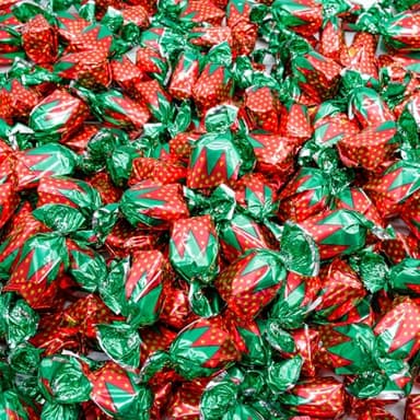 Strawberry Bon Bons 1 lb – Individually Wrapped Hard Candy with Soft Center, Bulk Old Fashioned Candy in Resealable Bag