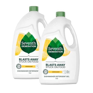 Seventh Generation Dishwasher Detergent Gel Lemon Scent 2 pack for sparkling dishes dishwasher soap 70 oz