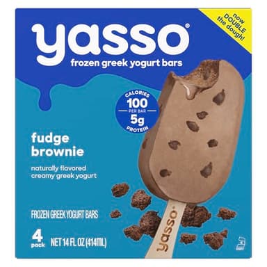 Yasso Frozen Greek Yogurt Bars Fudge Brownie Bars 4 Count for a ridiculously creamy frozen snack made with the goodness of greek yogurt 3.5fl oz