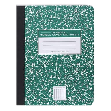ROARING SPRING Hard Cover Composition Notebook, Green Marble Comp Book, 9.75″ x 7.5″, 5x5 Grid Graph Ruled, 100 Sheets (200 Pages), Made in USA